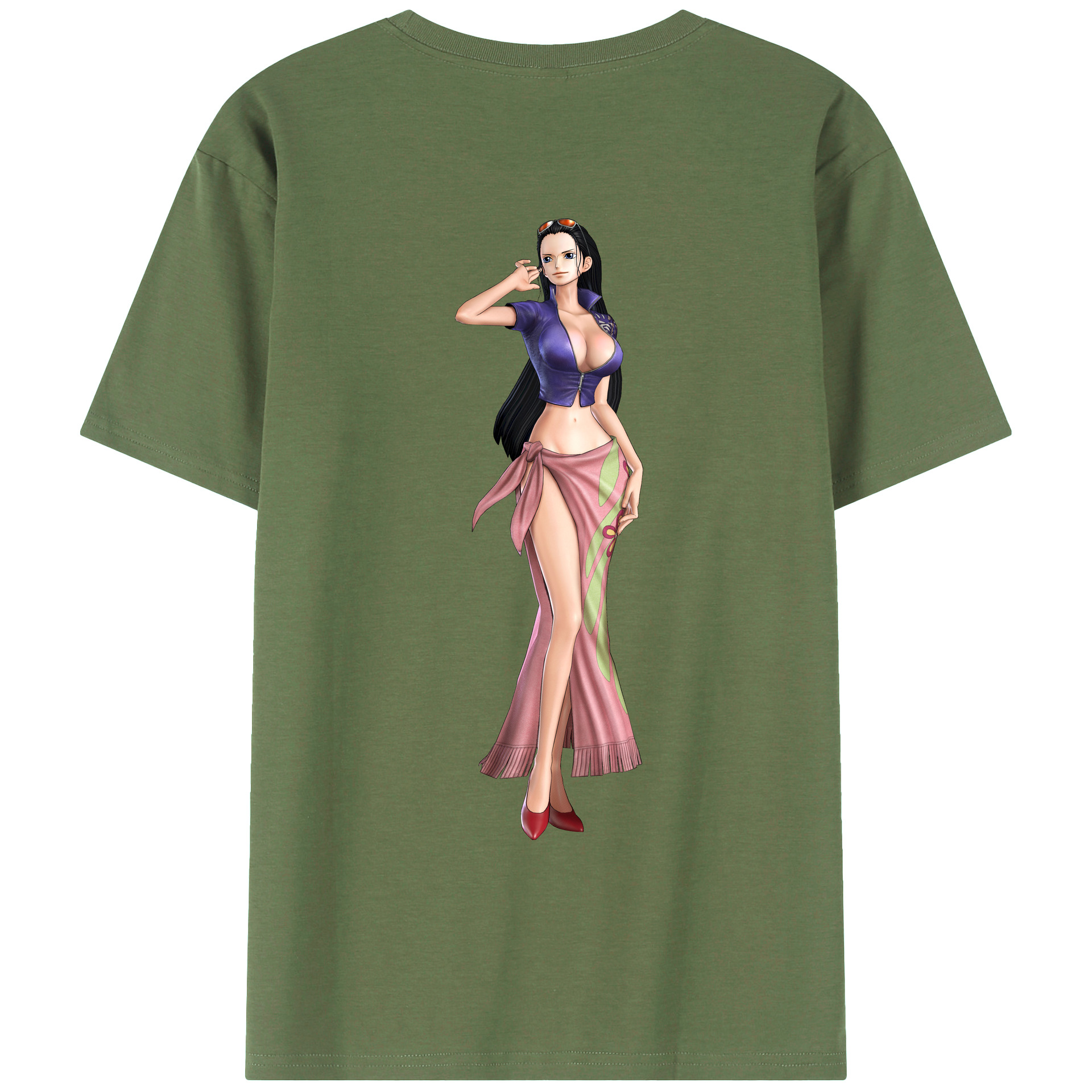 ワンピース ニコ・ロビン ONE PIECE Nico Robin 綿100％ メンズ半袖Tシャツ（バックプリント） 通気性